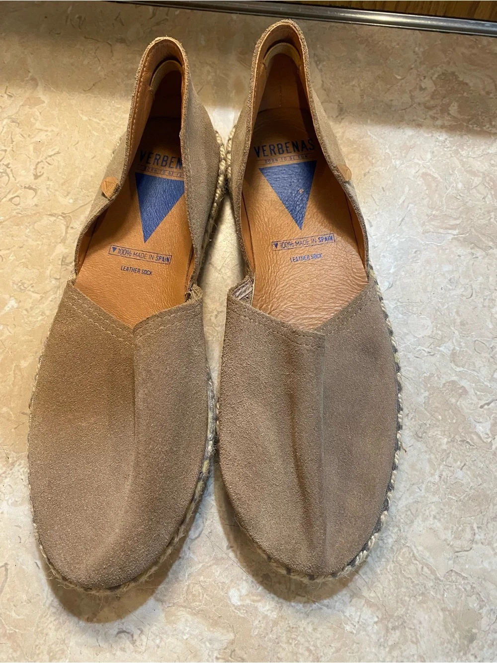 VERBENAS Taupe Suede Espadrilles for Women - Slip-On Casual